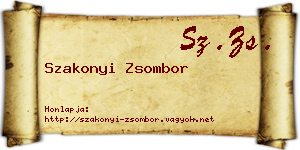 Szakonyi Zsombor névjegykártya